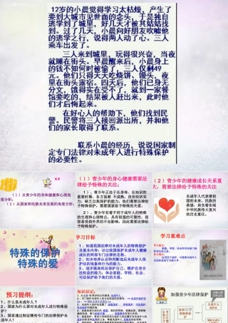 七年级政治下册 第八课 第1框 特殊的保护特殊的爱课件 新人教版 课件