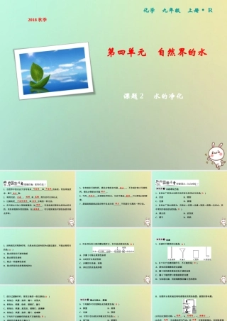 九年级化学上册 第4单元 自然界的水 课题2 水的净化作业课件 (新版)新人教版 课件
