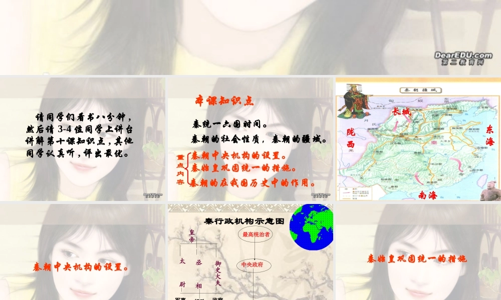 七年级历史上册第10课  秦王扫六合 复习课件 人教版 课件