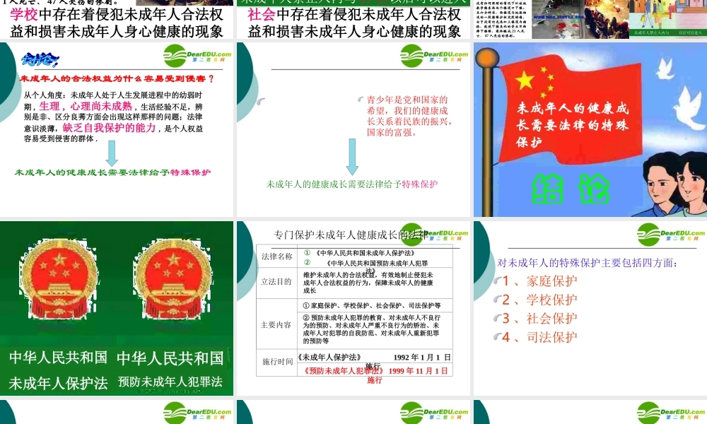 七年级政治我们受法律的特殊的保护课件鲁教版 课件