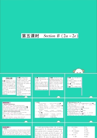 (毕节专版)秋八年级英语上册 Unit 6 I m going to study computer science(第5课时)作业课件 (新版)人教新目标版 课件