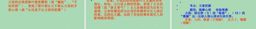 中考语文 考点技法点拨 记叙文与文学作品阅读 第9 11课时课件