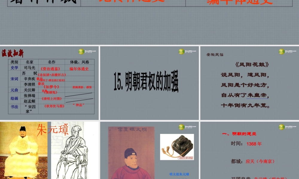 七年级历史下册 第三单元 统一的多民族国家的巩固和社会危机 第15课 明朝君权的加强课件 新人教版 课件