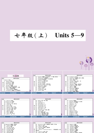 中考英语总复习 第一篇 教材知识梳理篇 七上 Units 5 9(精讲)课件