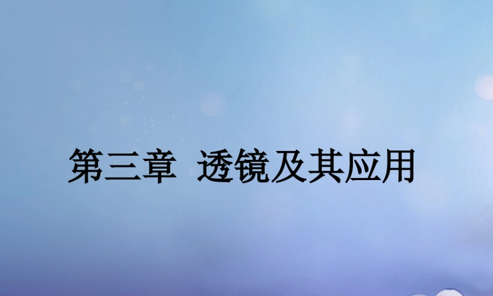 中考物理总复习 第三章 透镜及其应用课件