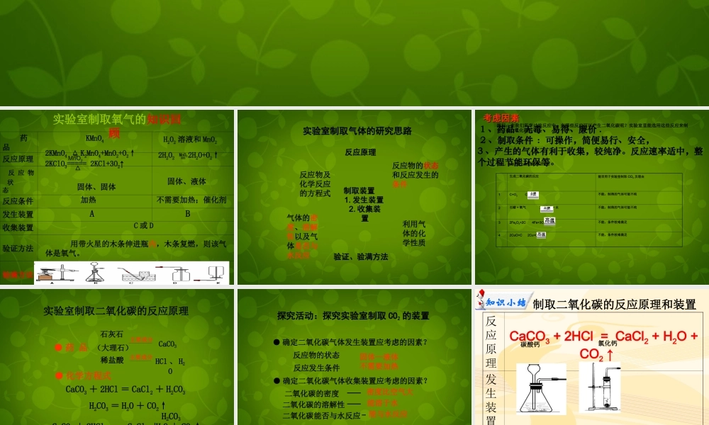 九年级化学上册 第六单元 课题2 二氧化碳的制取研究课件2 (新版)新人教版 课件
