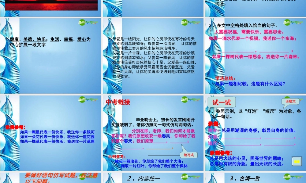 中考语文专题复习课件 仿写 课件