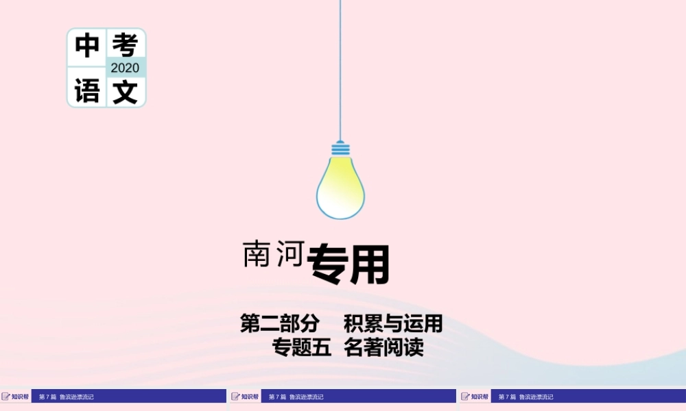 (河南专用)版中考语文 第二部分 积累与运用(常考名著通关)第7篇 鲁滨逊漂流记课件