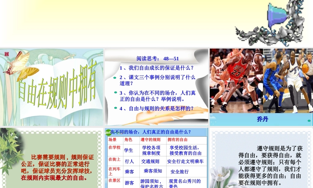 七年级政治下册 (在规则中自由成长)课件 教科版 课件