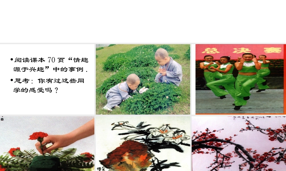 七年级政治上册71(情趣与兴趣 )课件