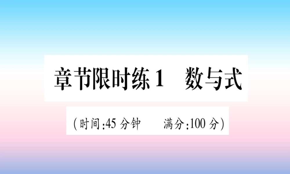 (甘肃专用)中考数学 章节限时练1 数与式课件