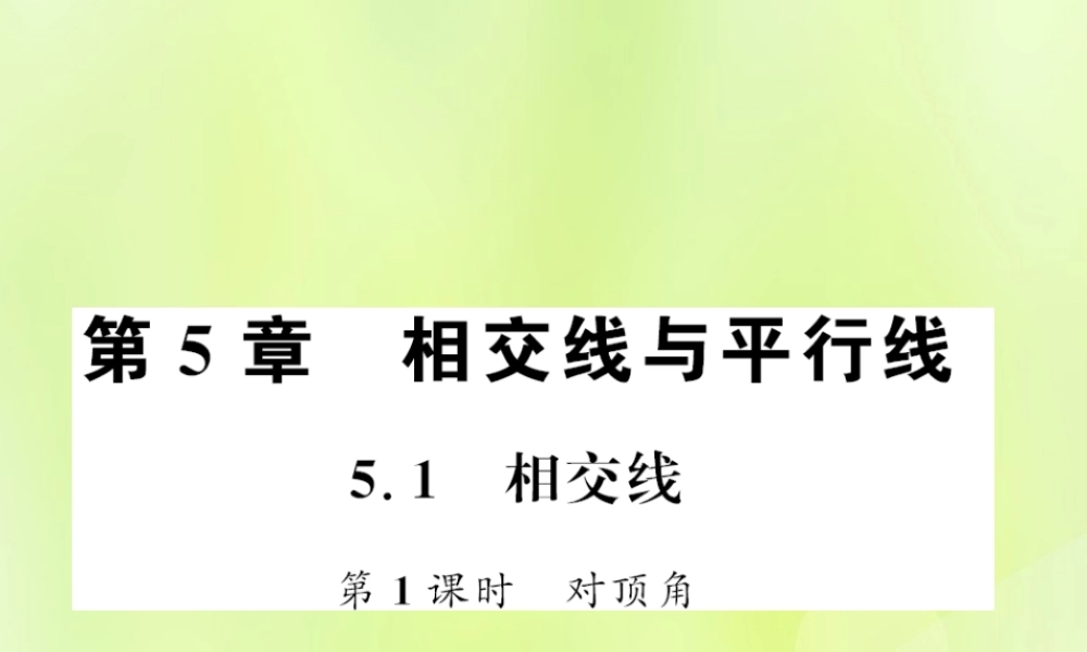 七年级数学上册 第5章 相交线与平行线 5.1 相交线 第1课时 对顶角习题课件 (新版)华东师大版 课件