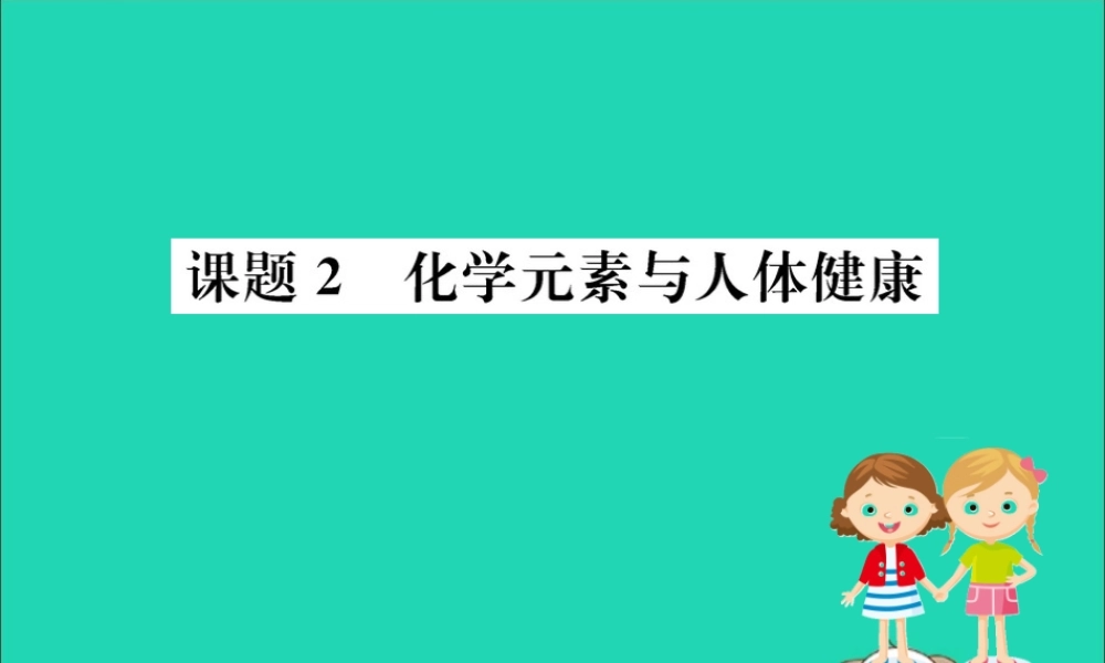 九年级化学下册 第十二单元 化学与生活 122 化学元素与人体健康训练课件 (新版)新人教版 课件