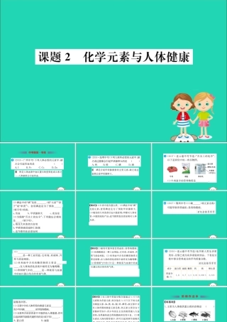 九年级化学下册 第十二单元 化学与生活 122 化学元素与人体健康训练课件 (新版)新人教版 课件