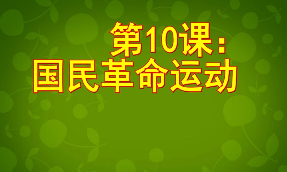 1015年八年级历史上册 第10课 国民革命运动课件 川教版 课件