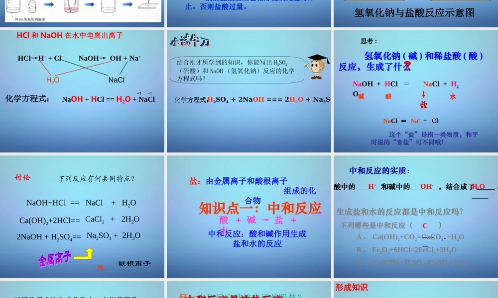 九年级化学下册 102 酸和碱的中和反应课件 (新版)新人教版 课件