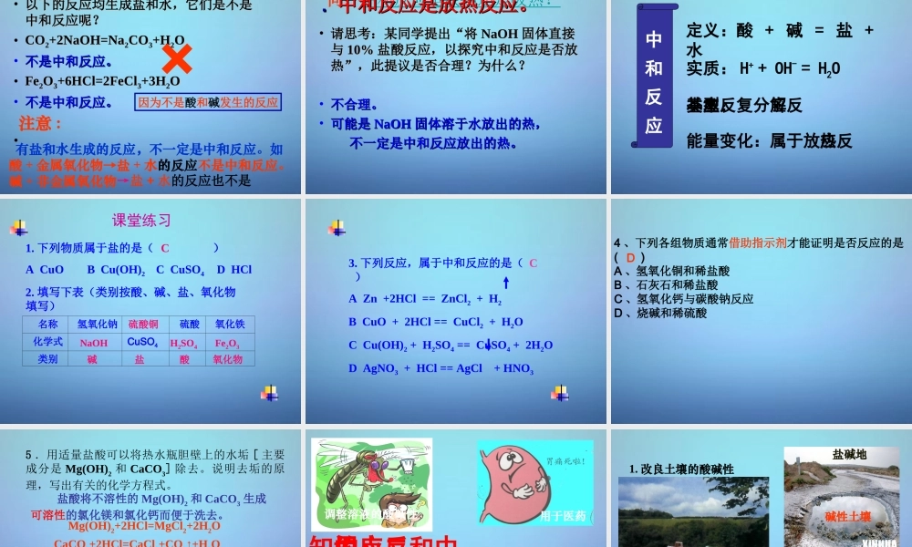 九年级化学下册 102 酸和碱的中和反应课件 (新版)新人教版 课件