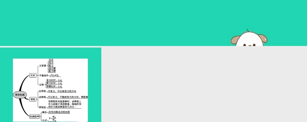 (福建专版)八年级物理下册 第12章 简单机械本章整合课件 (新版)新人教版 课件