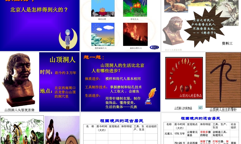 七年级历史祖国境内的远古居民课件人教版 课件