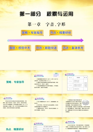 中考语文第二轮复习 第一部分积累与运用第一章字音字形课件 人教新课标版 课件