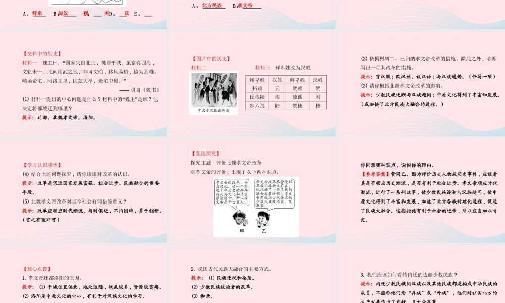 七年级历史上册 第四单元 政权分立与民族汇聚 22北方的民族汇聚课件 北师大版 课件