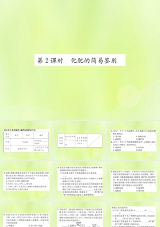 九年级化学下册 第十一单元 盐 化肥 课题2 第2课时 化肥的简易鉴别复习课件 (新版)新人教版 课件