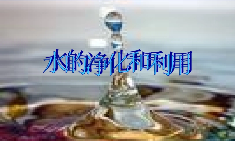 九年级化学水的净化和利用课件二 新课标 人教版 课件