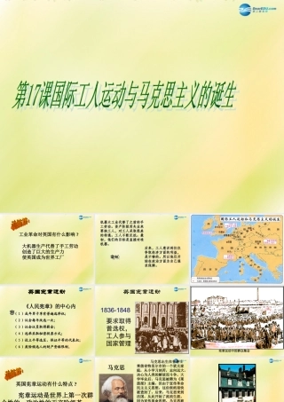 九年级历史上册(第六单元 第17课 国际国际工人运动与马克思主义的诞生)课件 新人教版 课件