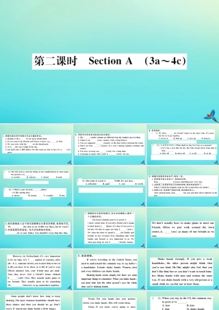 (河北专版)九年级英语全册 Unit 10 You re supposed to shake hands(第2课时)习题课件 (新版)人教新目标版 课件