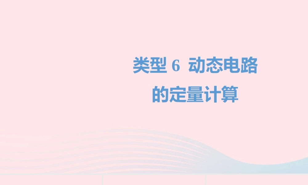 中考物理二轮复习 选择题06 类型六 动态电路的定量计算题型突破课件