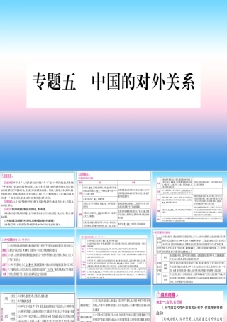 (甘肃专用)中考历史总复习 第二篇 知能综合提升 专题五 中国的对外关系课件