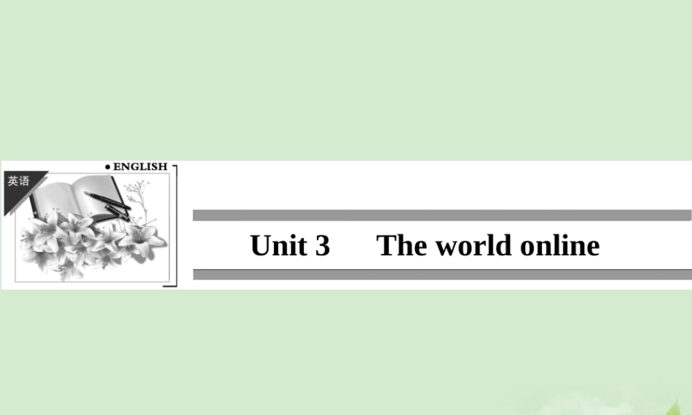 3Unit 3 The world online课件(江苏专用) 课件