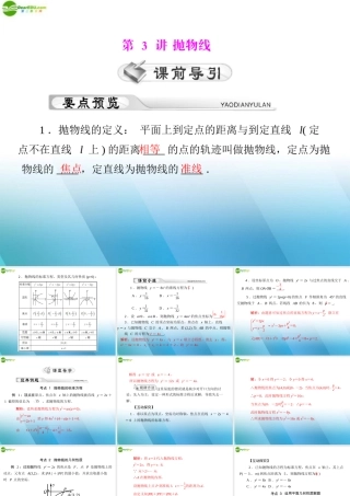 (高考风向标)高考数学一轮复习 第十二章 第3讲 抛物线精品课件 理 课件
