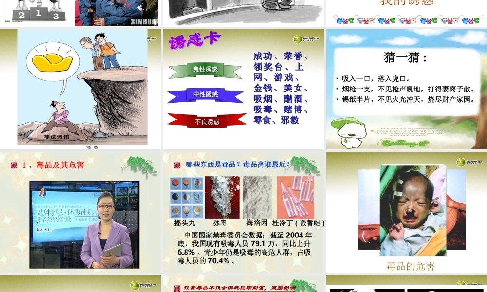 七年级政治上册 第四单元 第八课 抵制不良诱惑课件 新人教版 课件