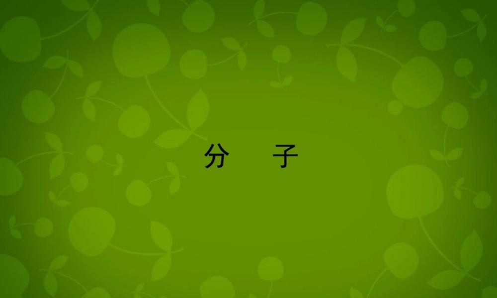 九年级化学上册 分子课件 新人教版 课件