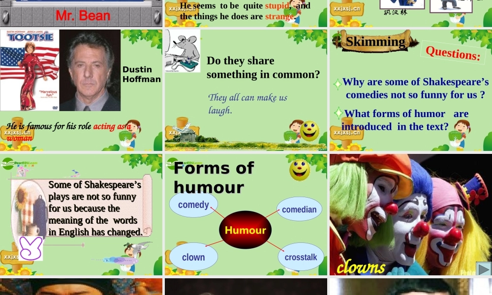 Unit 件 高二英语：(Unitumor)课件(含短片) 人教版 高二英语：(Unitumor)课件(含短片) 人教版