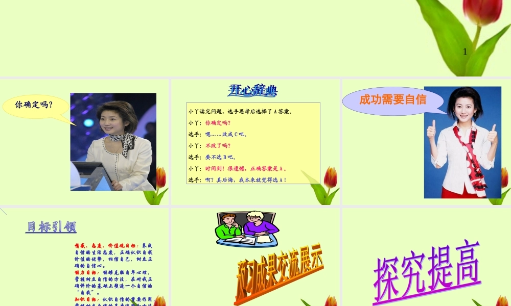 七年级政治上册 7.2成功需要自信课件 鲁教版 课件