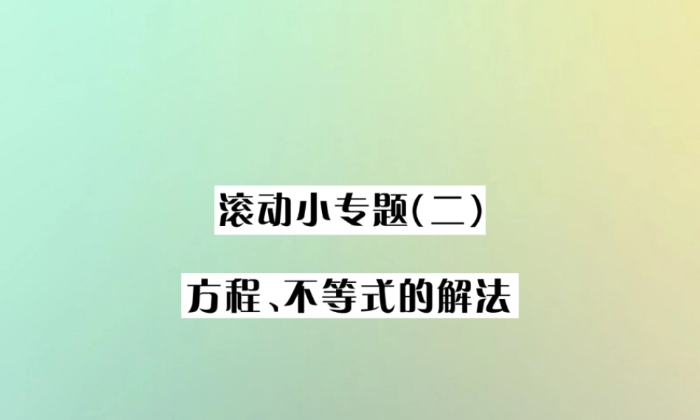中考数学系统复习 第二单元 方程与不等式 滚动小专题(二)方程、不等式的解法课件