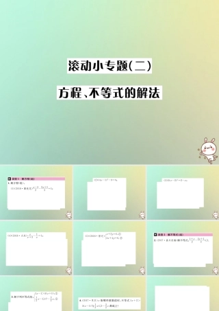中考数学系统复习 第二单元 方程与不等式 滚动小专题(二)方程、不等式的解法课件