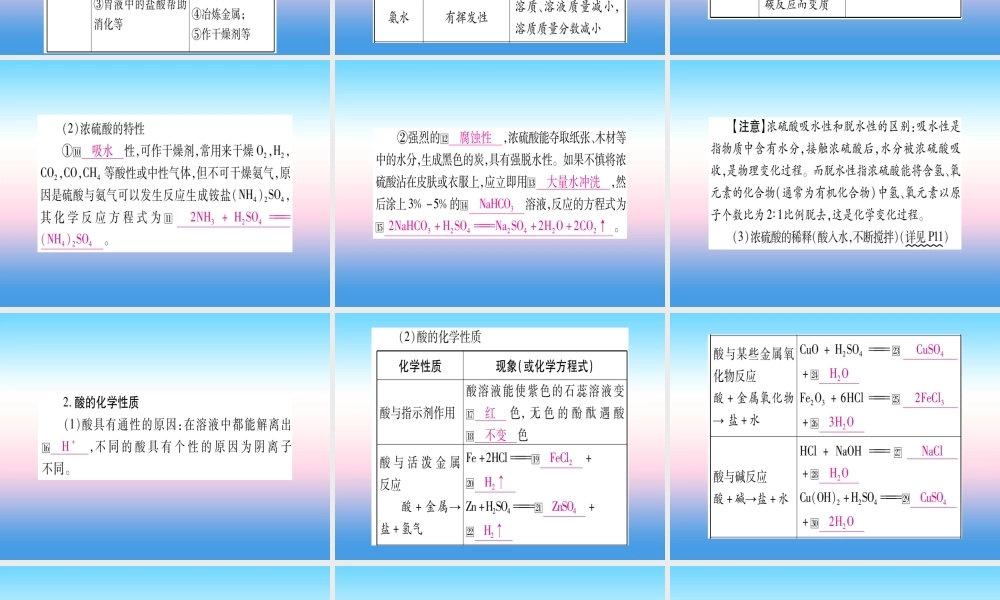 (湖北专版)中考化学总复习 第1部分 教材系统复习 九下 第10单元 酸和碱习题课件2 课件