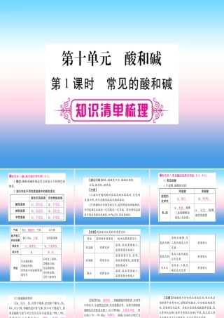 (湖北专版)中考化学总复习 第1部分 教材系统复习 九下 第10单元 酸和碱习题课件2 课件