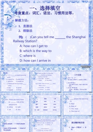 中考英语复习选择填空专训 新课标 人教版 试题