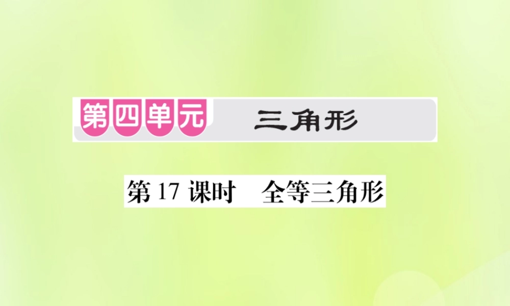 中考数学总复习 第四单元 三角形 第17课时 全等三角形(考点整合)课件