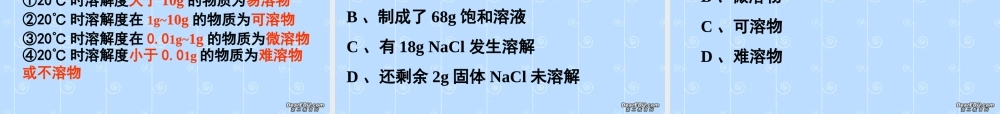 九年级化学溶解度 课件