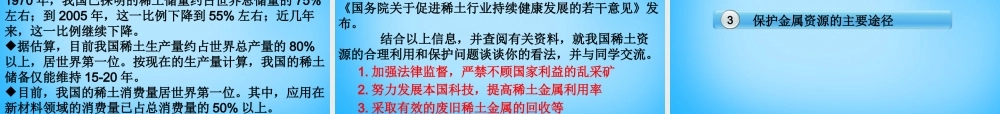 九年级化学下册 83 金属资源的利用和保护课件 新人教版 课件