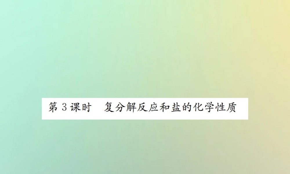 九年级化学下册 第十一单元 盐 化肥 课题1 生活中常见的盐 第3课时 复分解反应和盐的化学性质课件 (新版)新人教版 课件