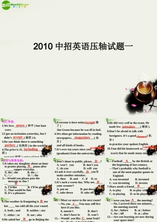 中考英语 语法复习题课件