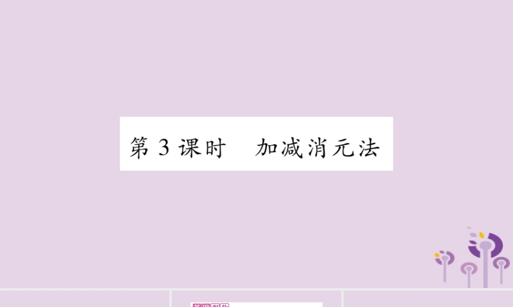 七年级数学上册 第3章 一次方程与方程组 3.3 二元一次方程组及其解法 第3课时 加减消元法课件 (新版)沪科版 课件