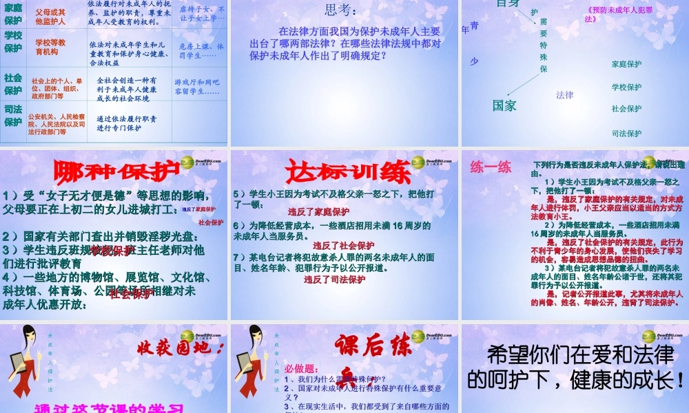 七年级政治下册 我们受法律的特殊保护课件 鲁教版 课件