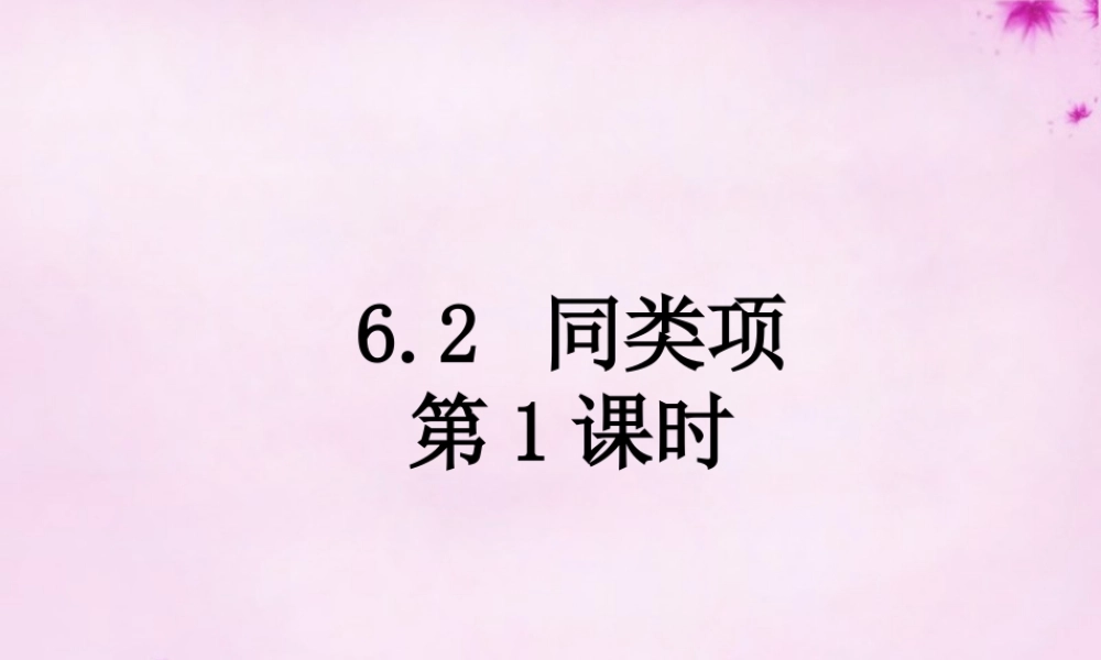 七年级数学上册 6.2 同类项(第1课时)课件 (新版)青岛版 课件